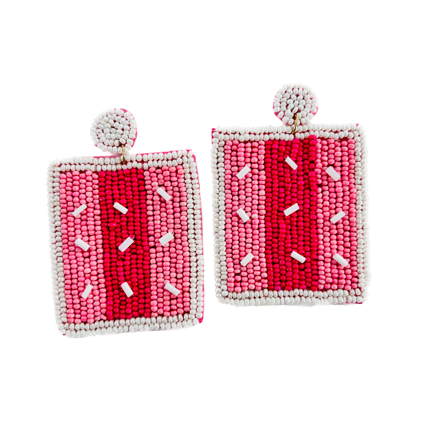 Beaded Earrings Iced Biscuit