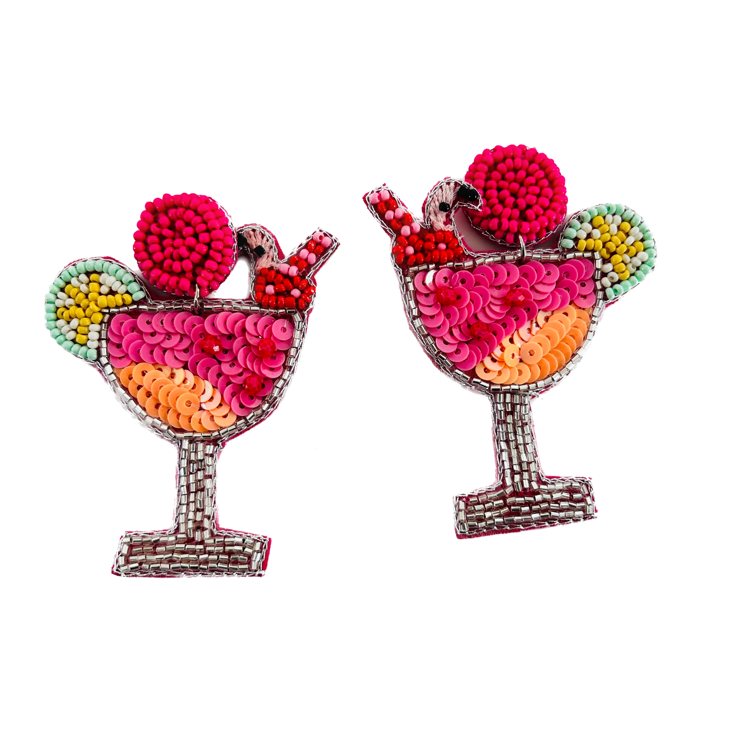 Beaded Earrings Strawberry Frosé Cocktail