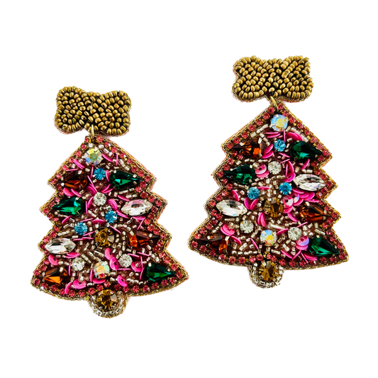 Beaded Earrings Christmas Trees