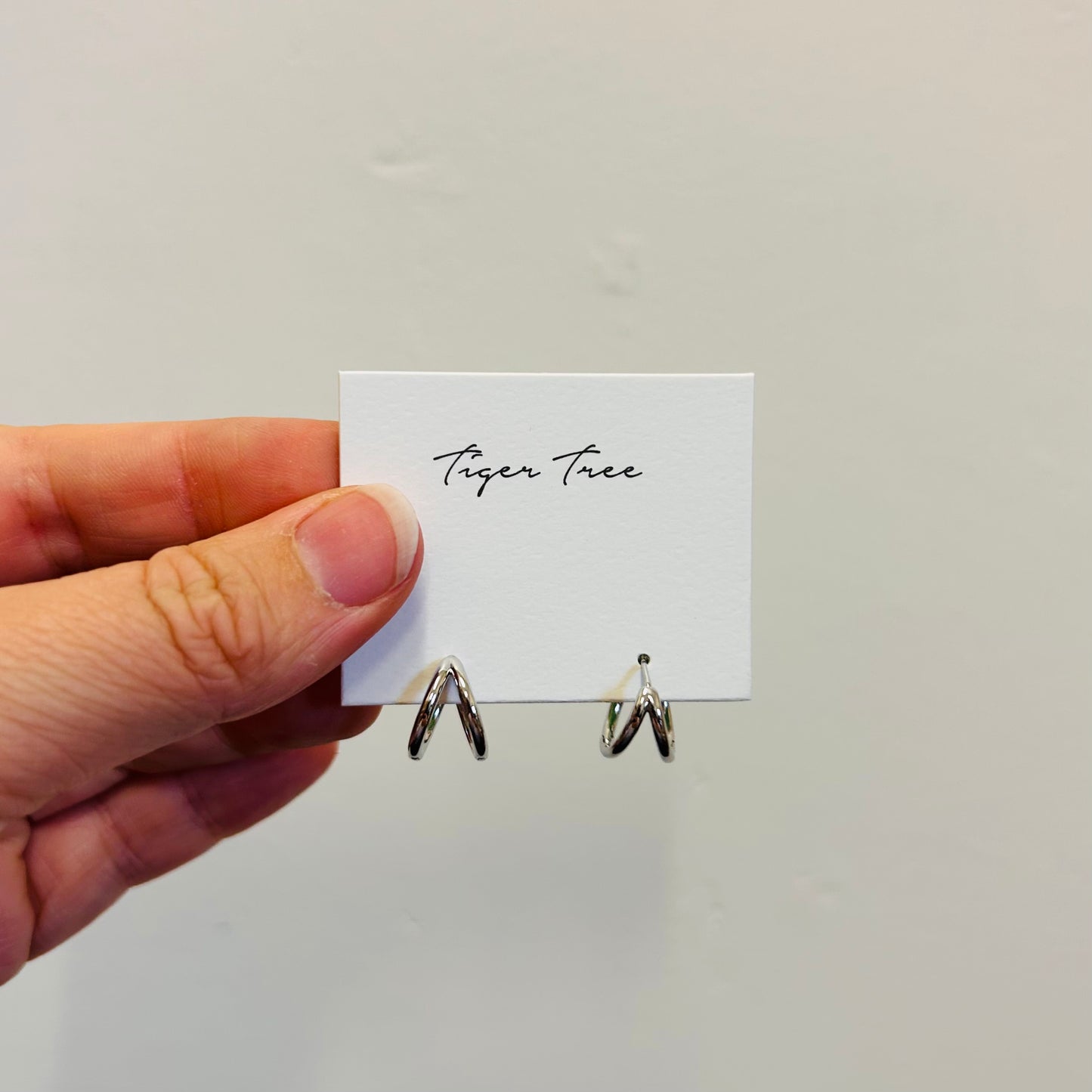 Viola Silver Huggie Earrings