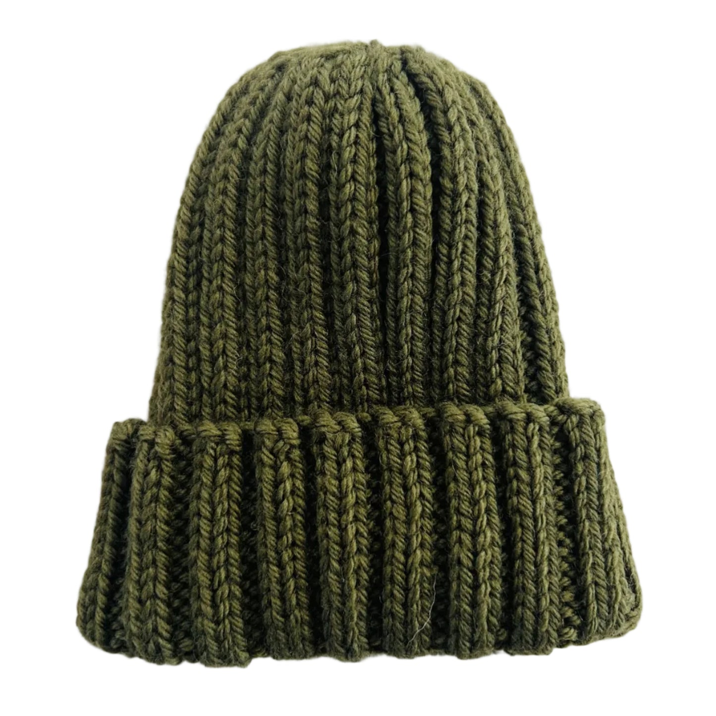Olive Wool Baby Beanie
