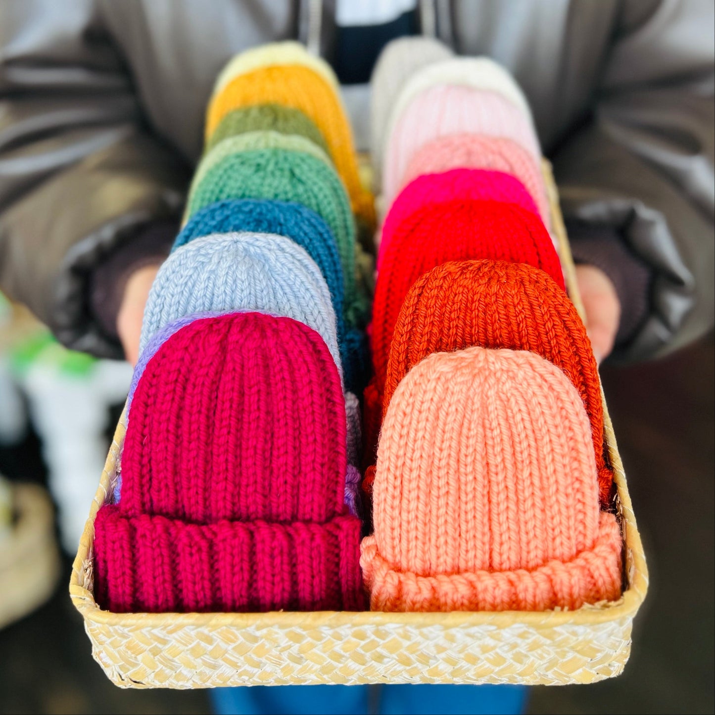 Peach Wool Baby Beanie