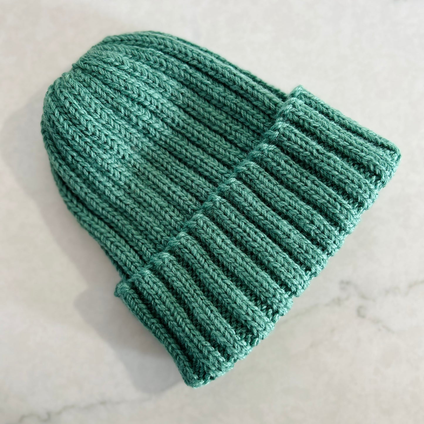 Fern Green Hand Knitted Wool Beanie