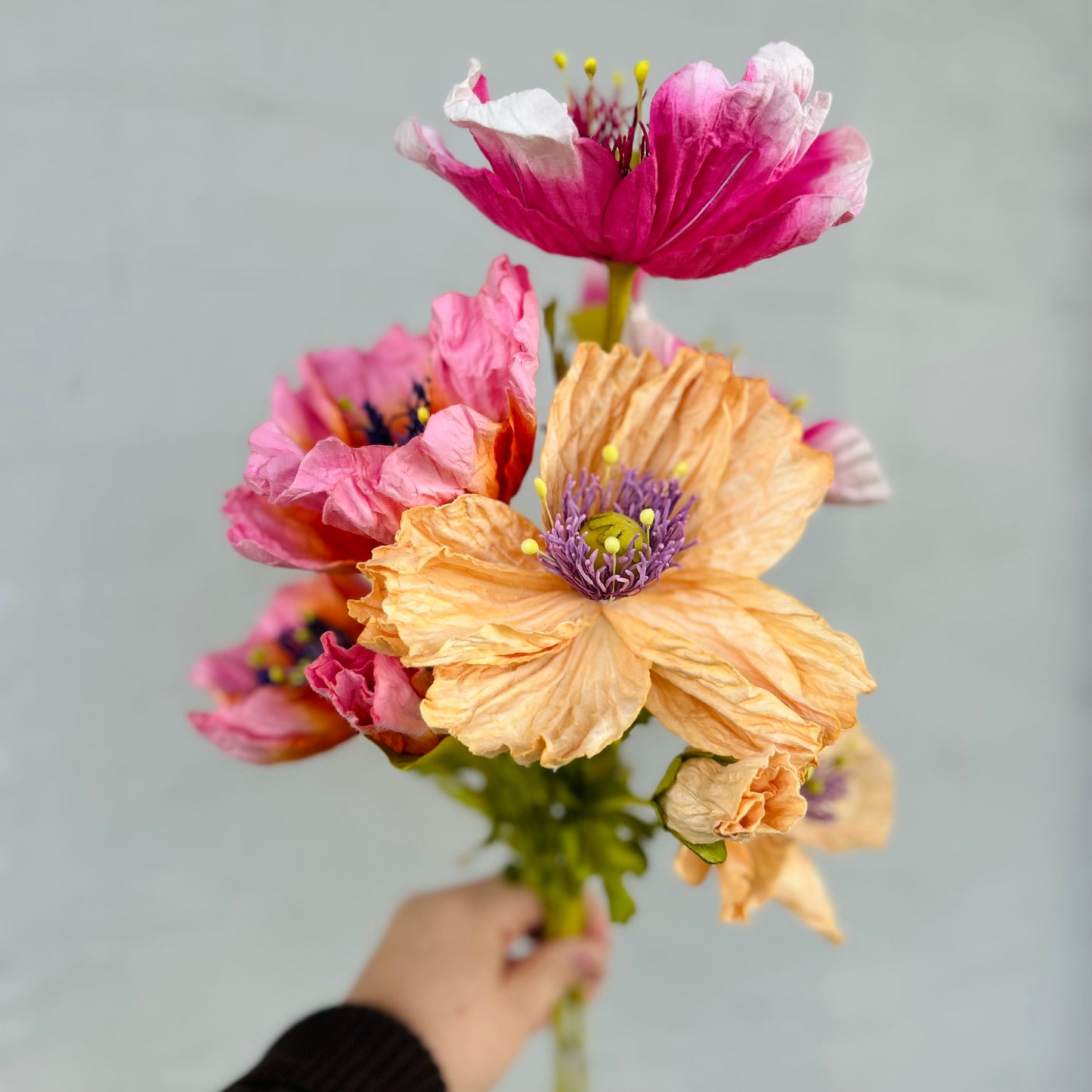 Garden Poppy Pink Paper Flower