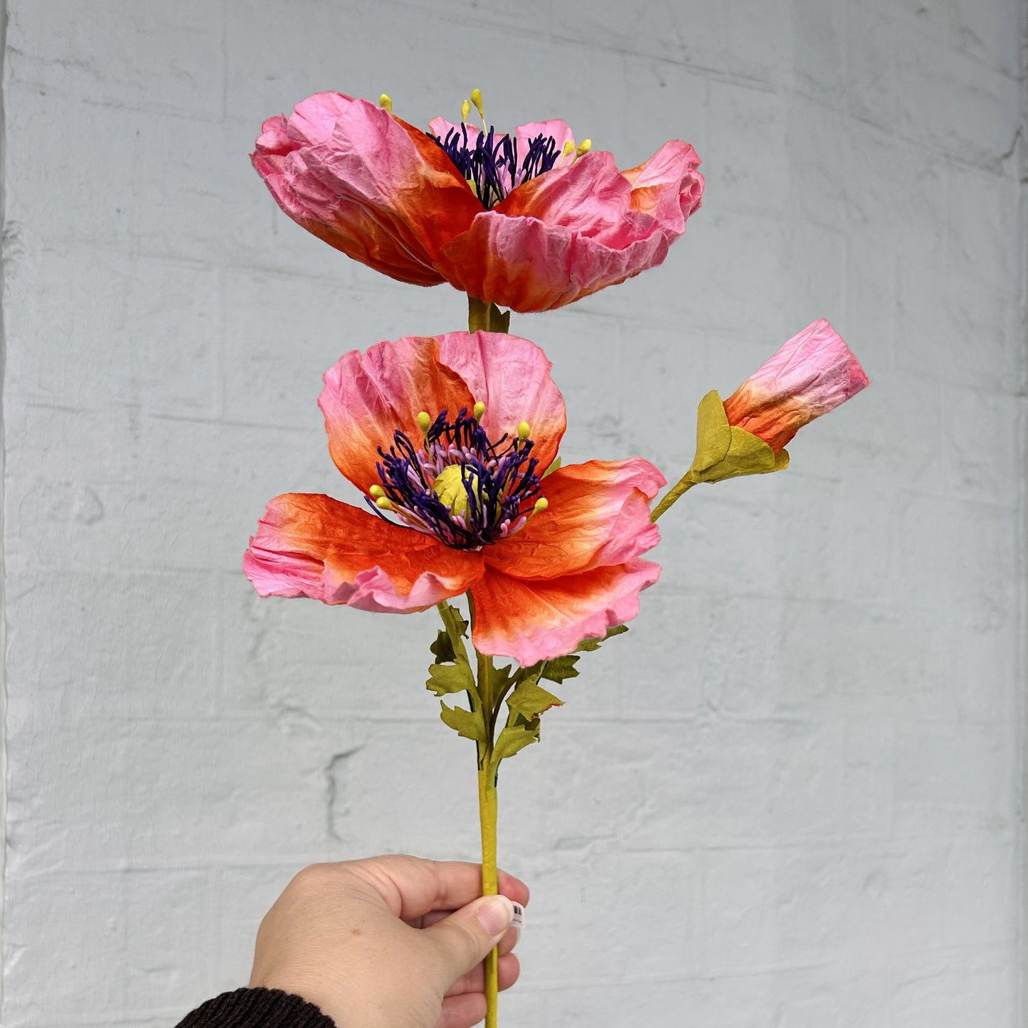 Garden Poppy Orange Paper Flower