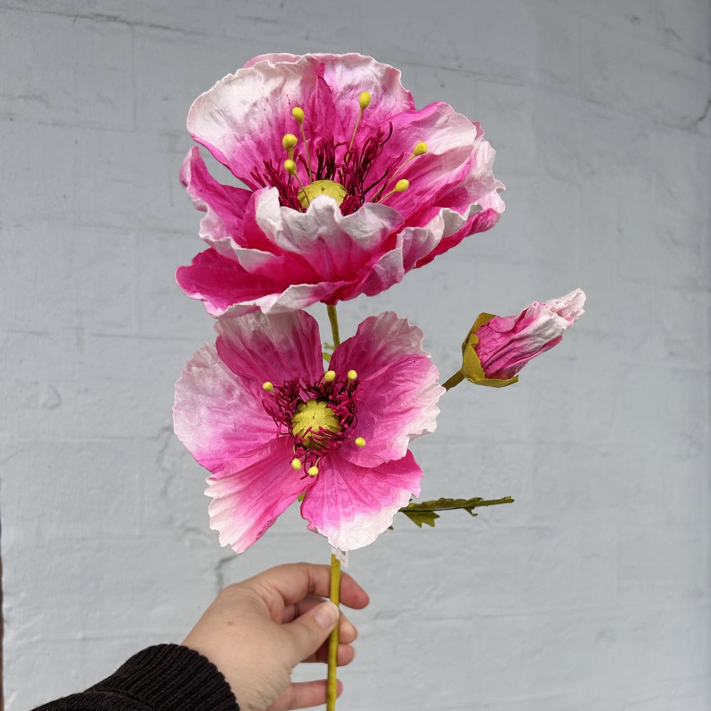 Garden Poppy Pink Paper Flower