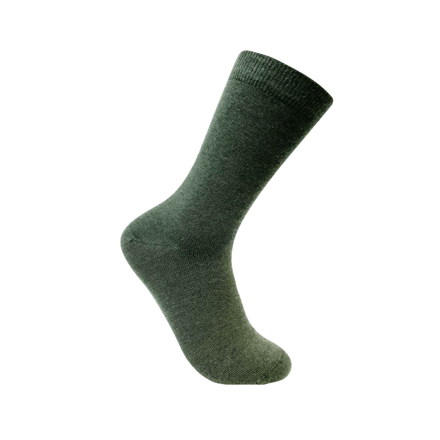 Jager Green Merino Wool Crew Socks for Men