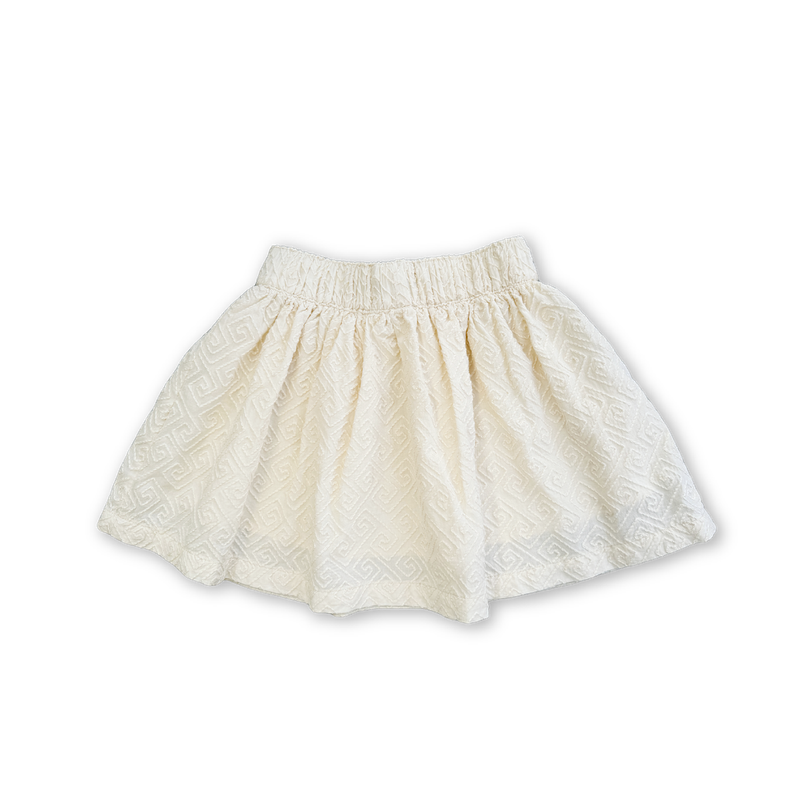 Ziggy Cream Embroidered Kids Skirt