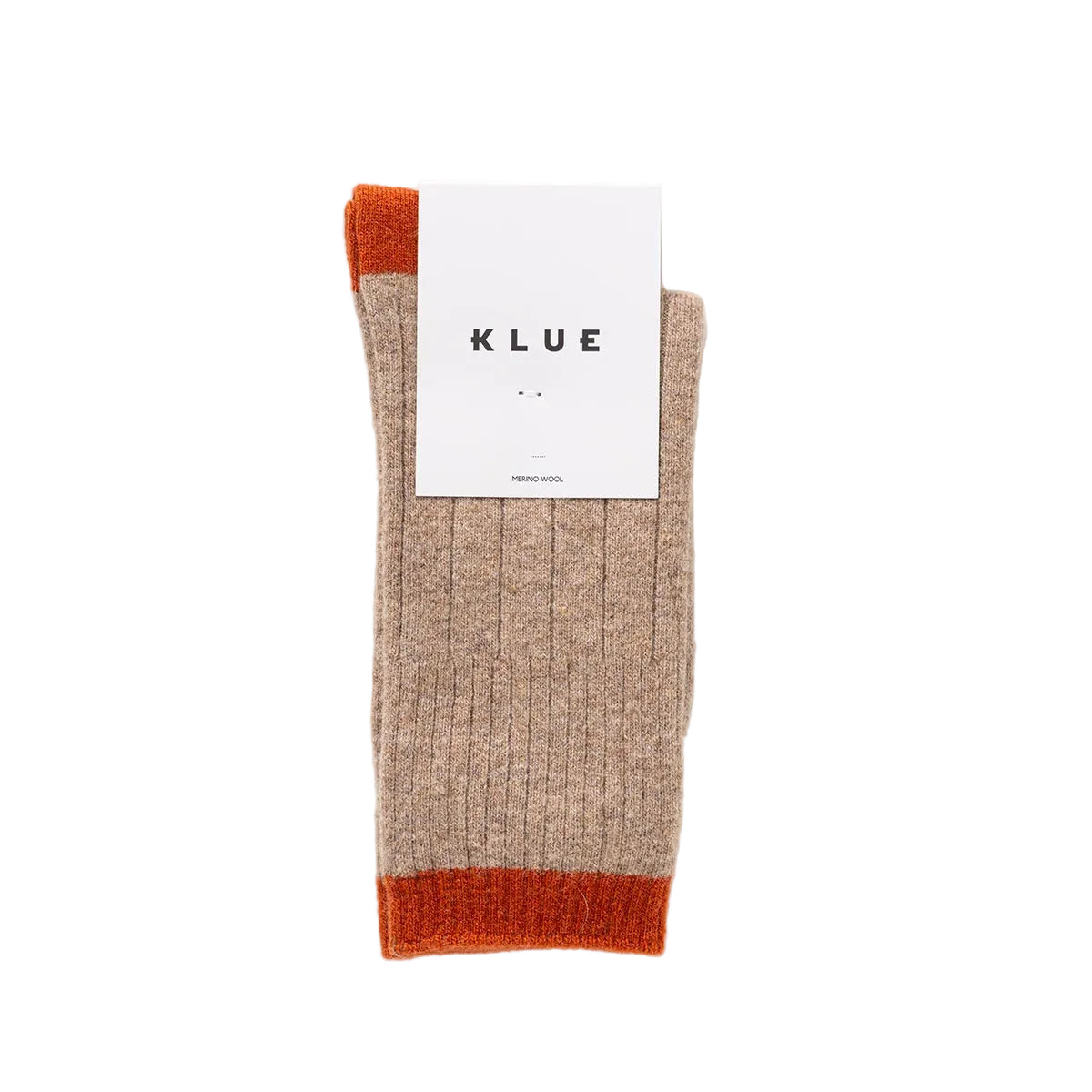 Beige & Orange Bands Merino Wool Socks