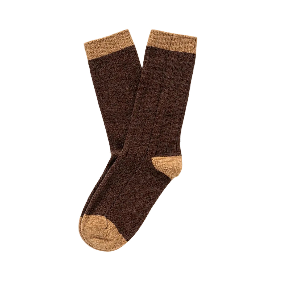 Brown & Caramel Bands Merino Wool Socks
