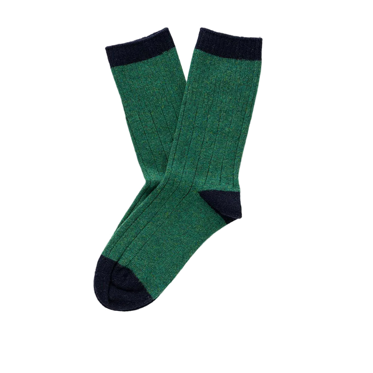 Green & Black Bands Merino Wool Socks