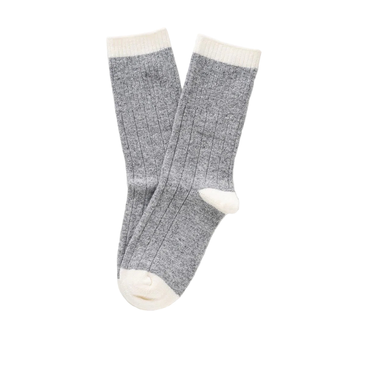 Grey & White Bands Merino Wool Socks