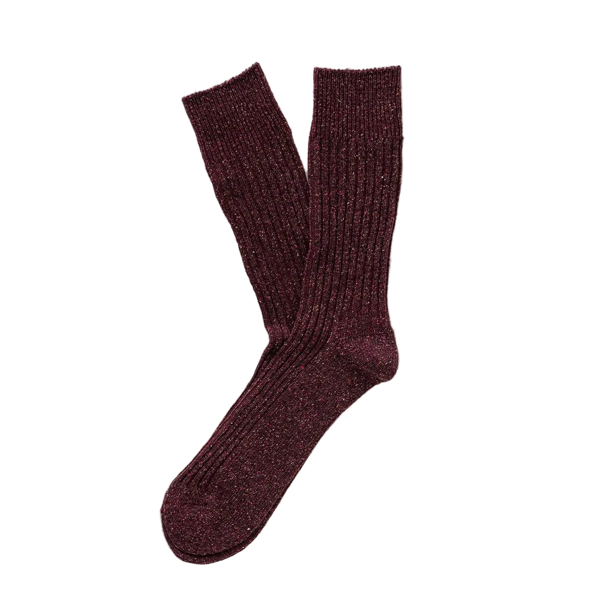 Burgundy Dust Star Silk & Wool Socks
