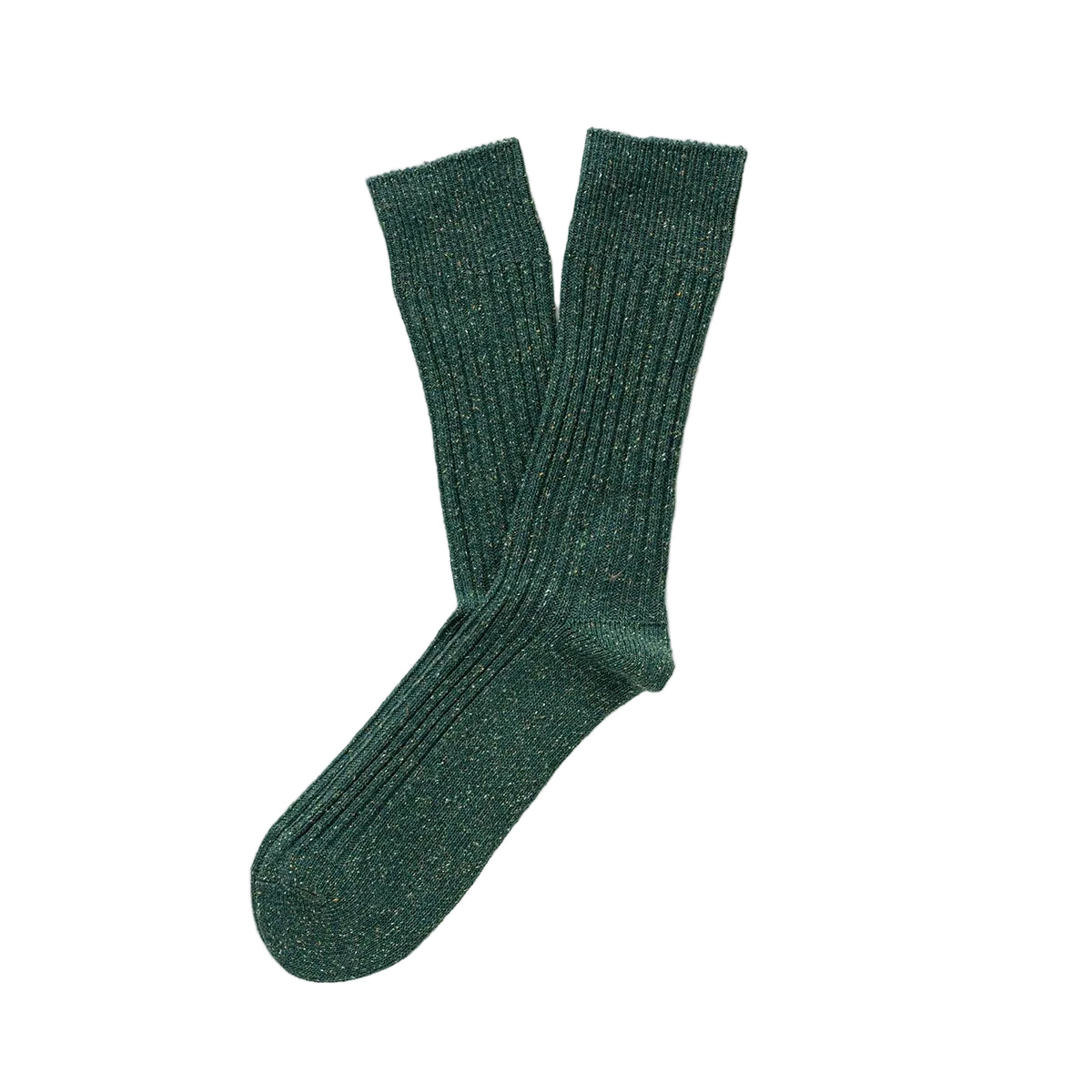 Dark Green Dust Star Silk & Wool Socks