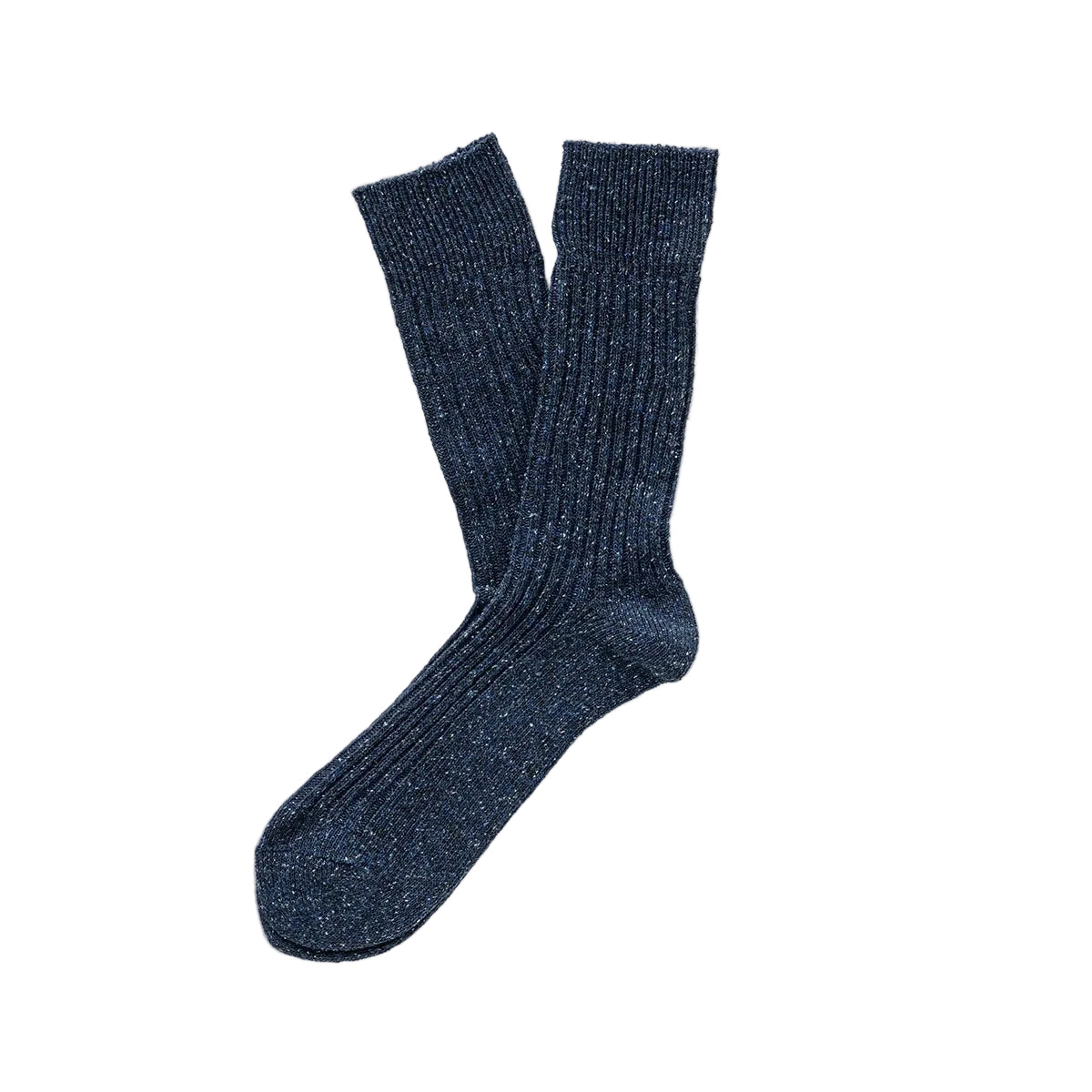 Navy Dust Star Silk & Wool Socks
