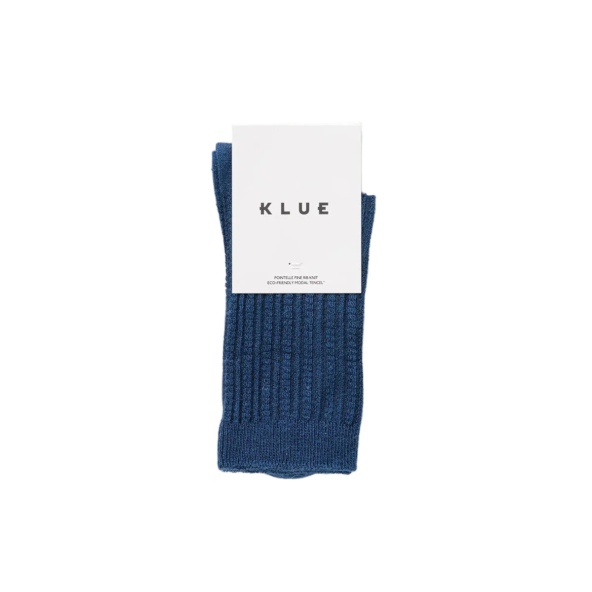 Navy Pointelle Fine Rib Knit Socks
