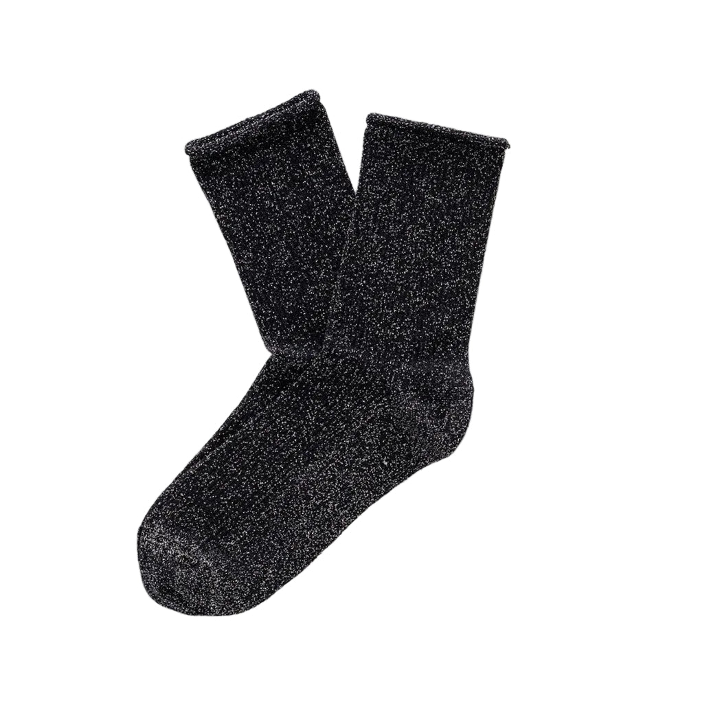 Black Glitter Lurex Socks