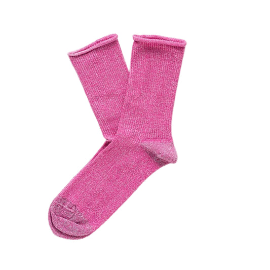 Fuchsia Glitter Lurex Socks