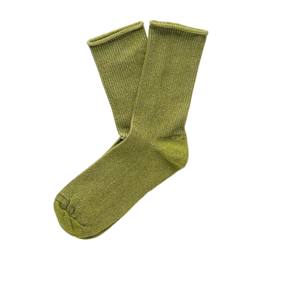 Olive Green Glitter Lurex Socks