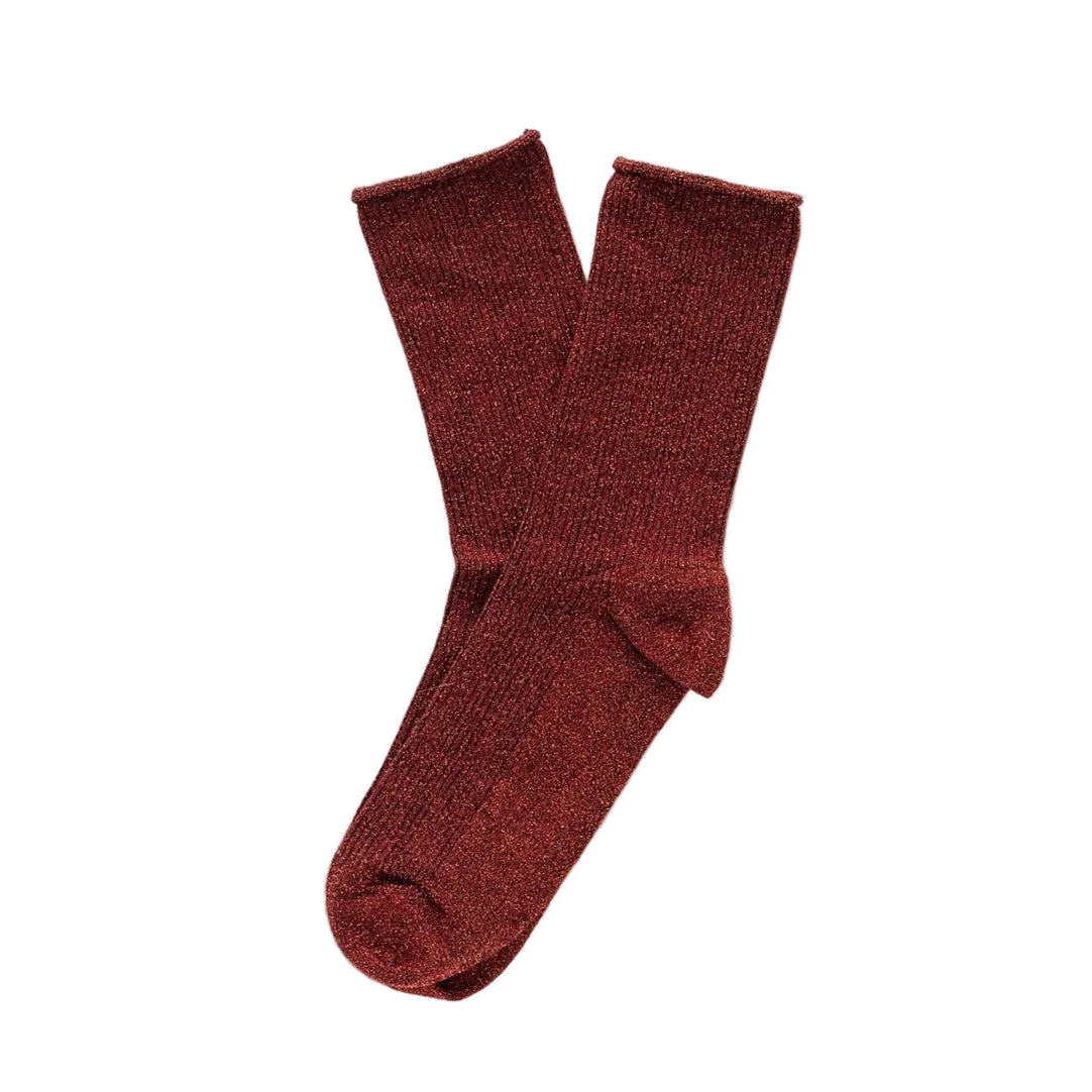Red Glitter Lurex Socks