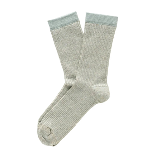 Gray Mist Stripes Glitter Lurex Socks