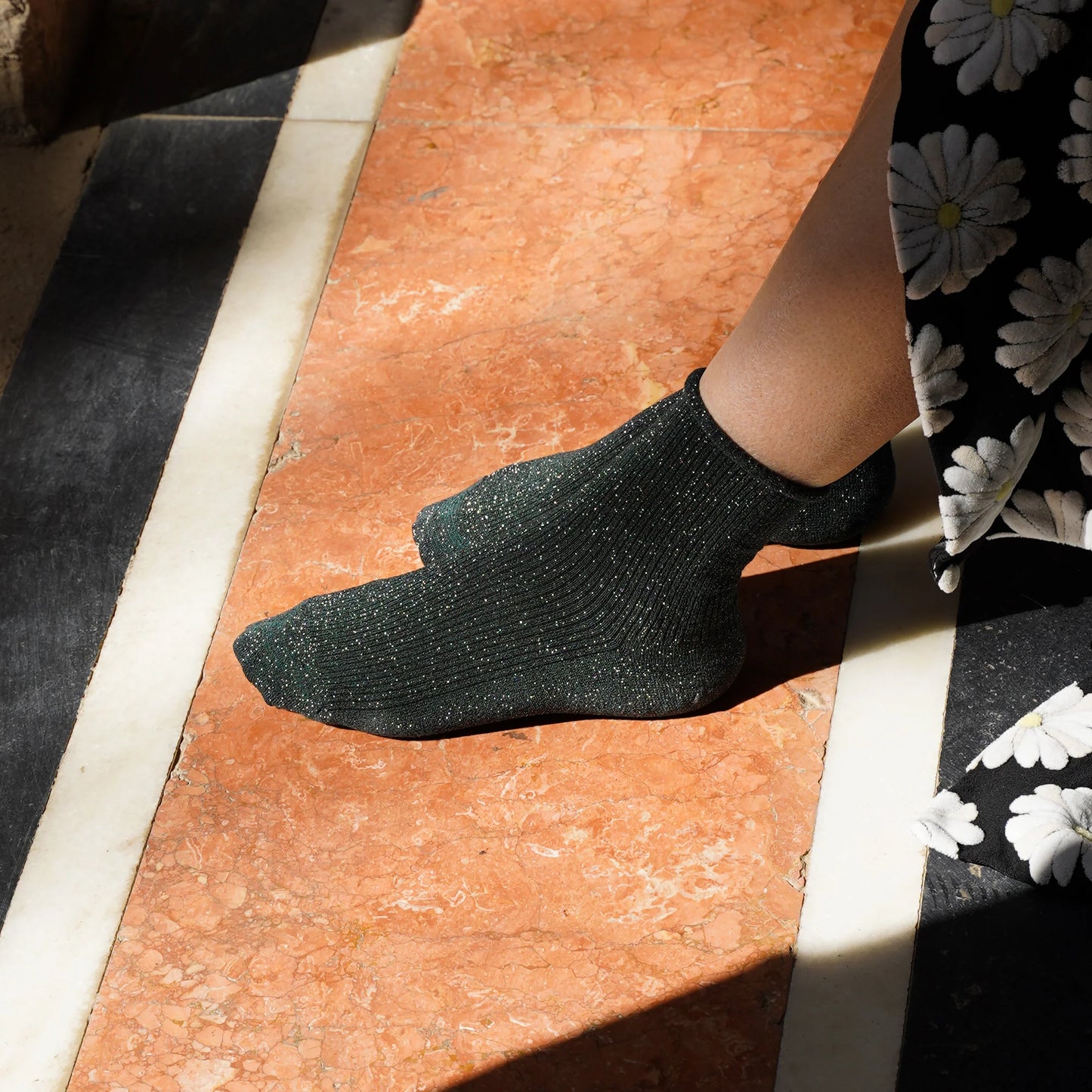 Green Glitter Lurex Socks