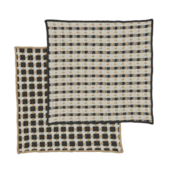 Black Recycled Cotton Dishcloth Set of 2