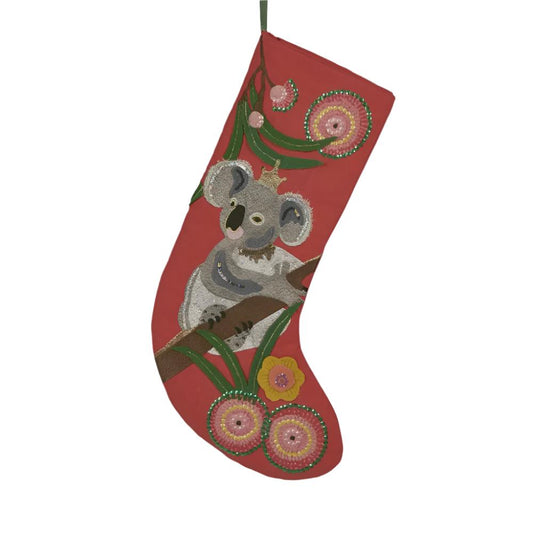 Koala Embroidered Christmas Stocking