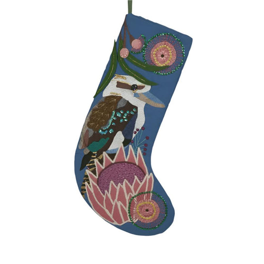 Kookaburra Embroidered Christmas Stocking