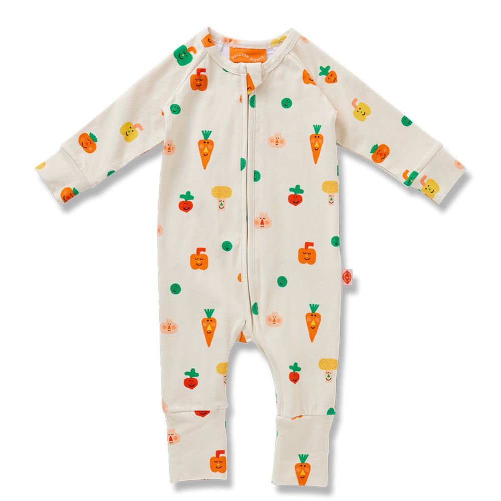 Teeny Tiny Veg Long Sleeve Romper