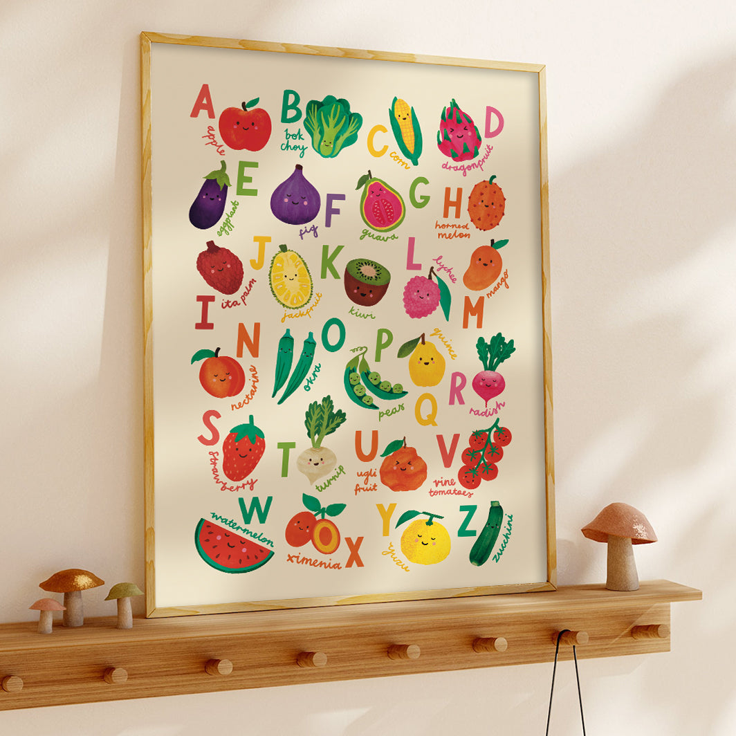 Fruit + Veg A-Z Alphabet Print