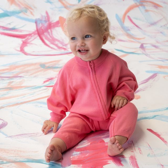 Organic Essential Sorbet Baby Zip Starsuit