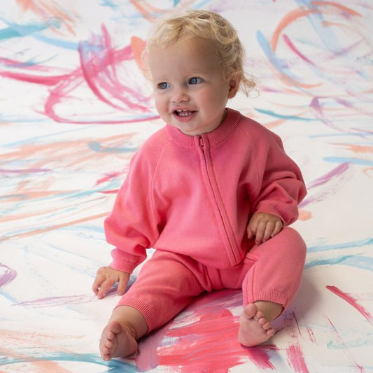 Organic Essential Sorbet Baby Zip Starsuit