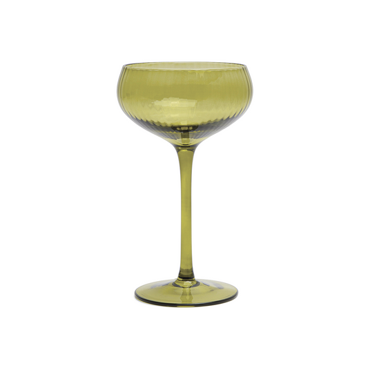 The Lou Coupe Glass Olive Set of 2