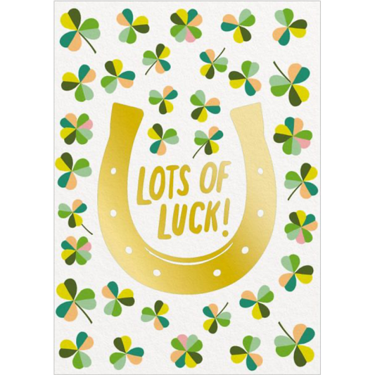Lots of Luck Horseshoe Greeting Card