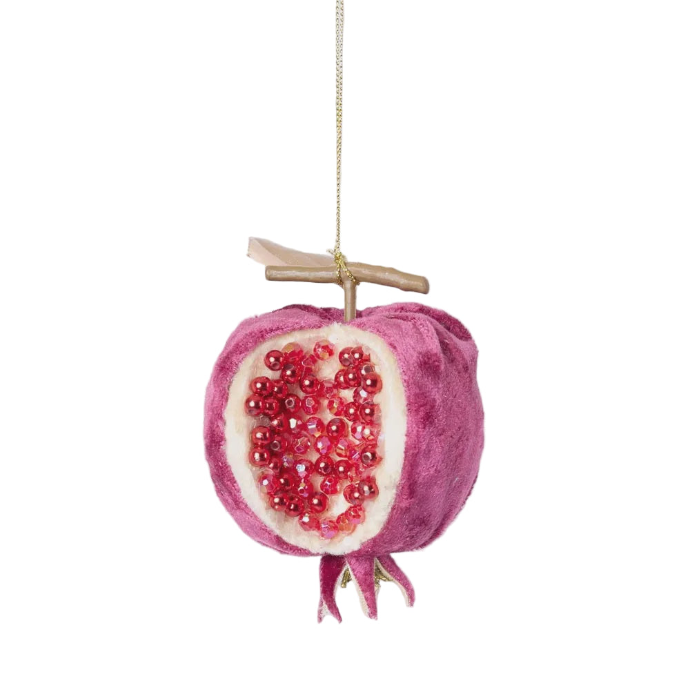 Luxe Beaded Pomegranate Decoration