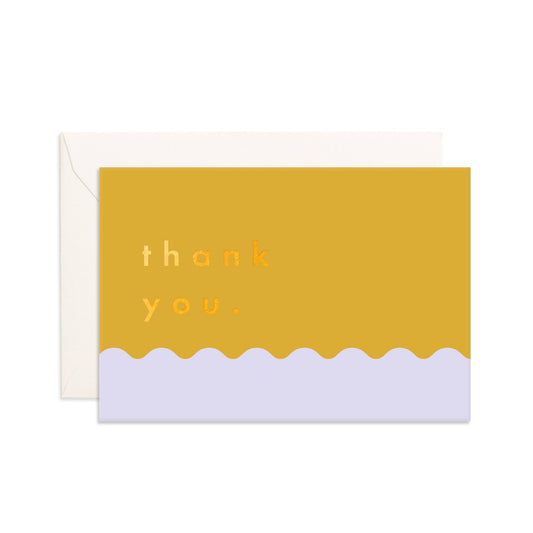 Thank You Mustard Ripple Mini Greeting Card