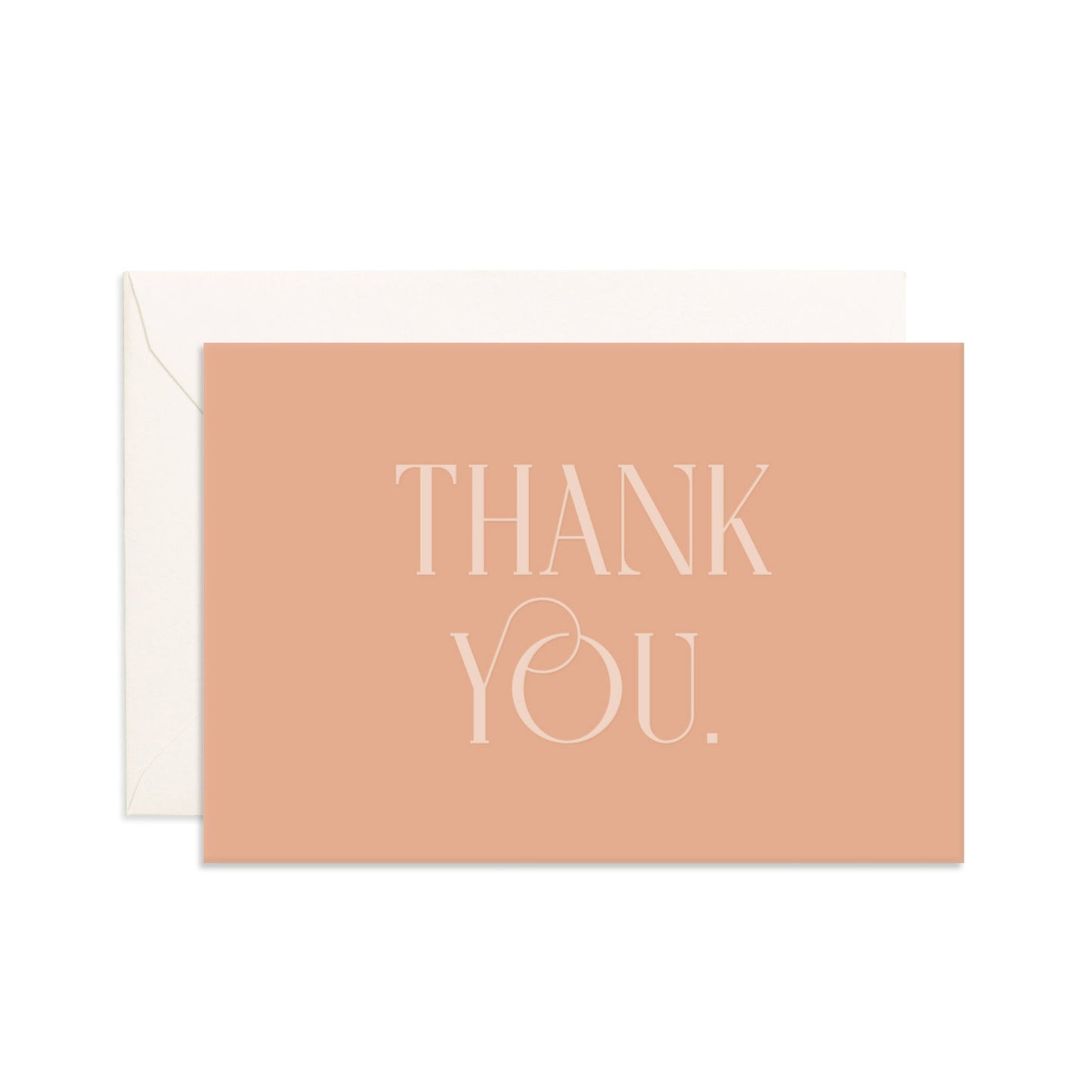 Thank You Nude Emboss Mini Greeting Card