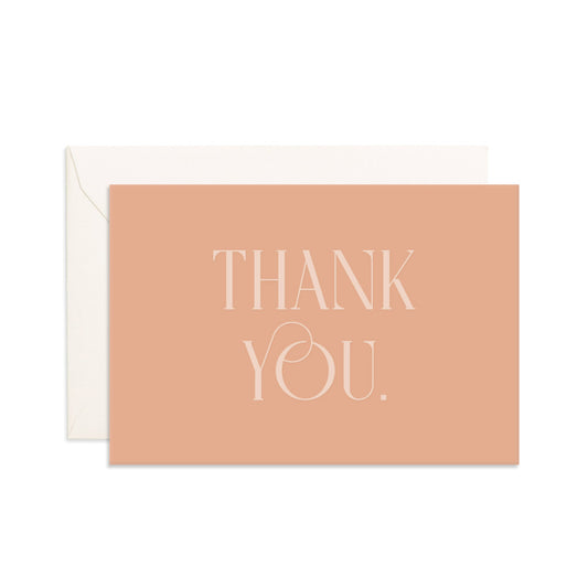 Thank You Nude Emboss Mini Greeting Card