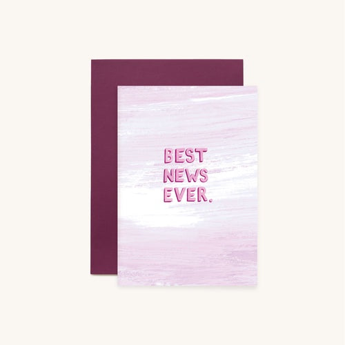 Best News Ever Plum Greeting Card