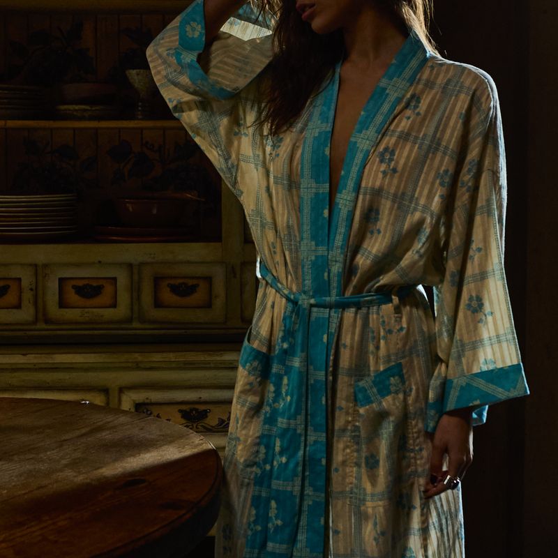 Turquoise Bonny Cotton Robe