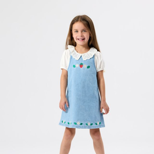 Wild Strawberry Pinafore Kids Dress