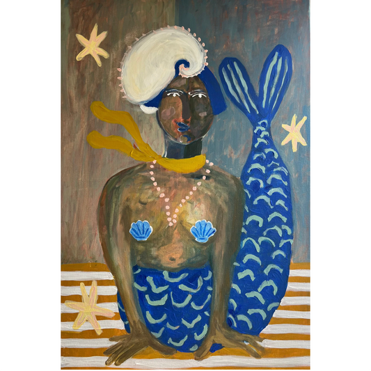 Mermaid & Nautilus Art Print