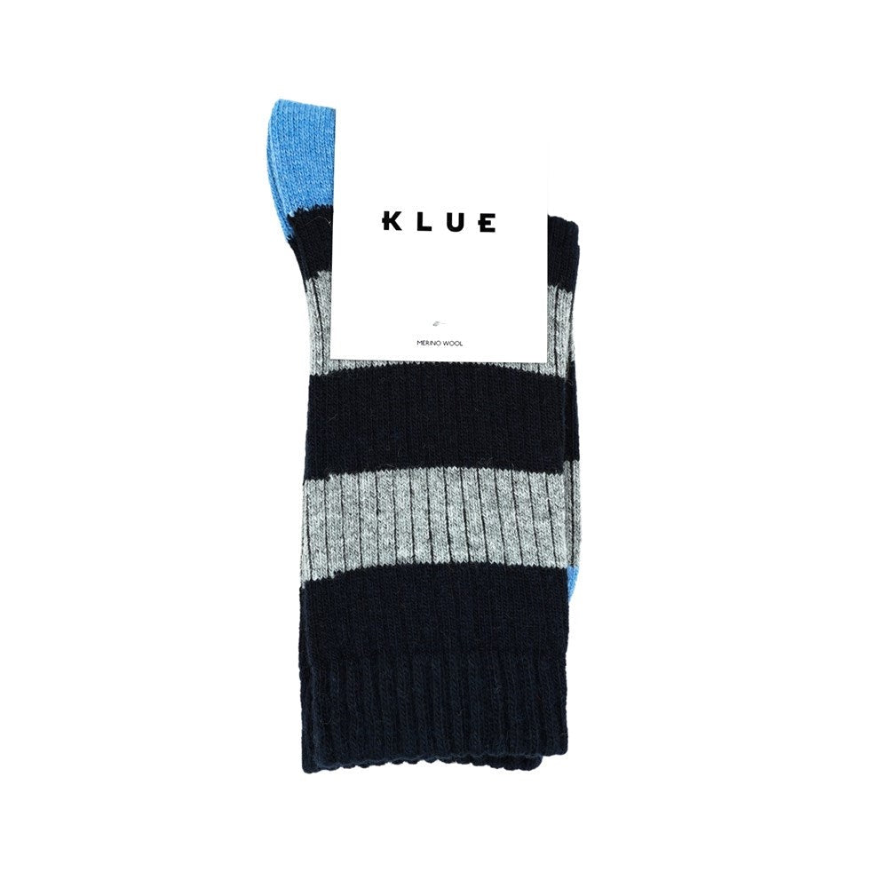 Navy & Grey Stripes Merino Wool Socks