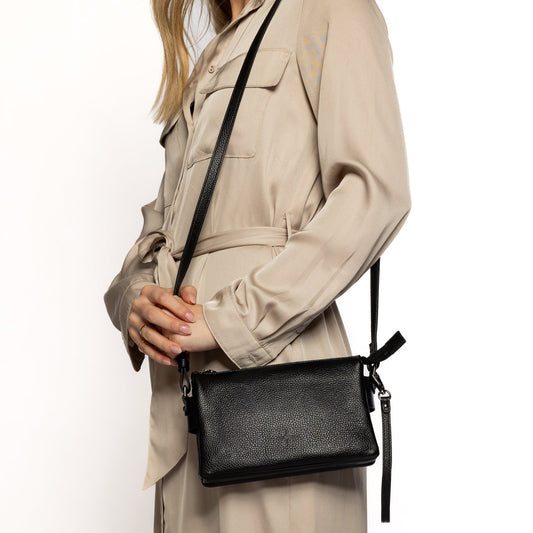 Helena Crossbody Pebbled Black