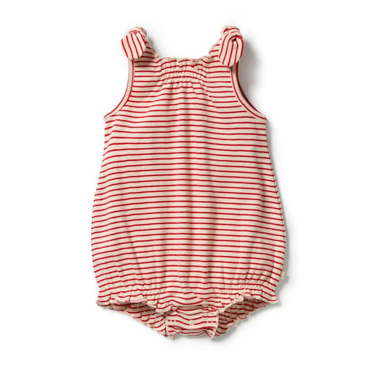 Candy Cane Organic Stripe Rib Baby Playsuit