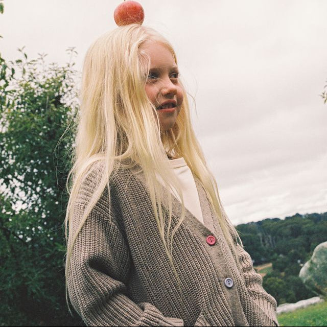 Organic Speckle Kids Knit Cardigan