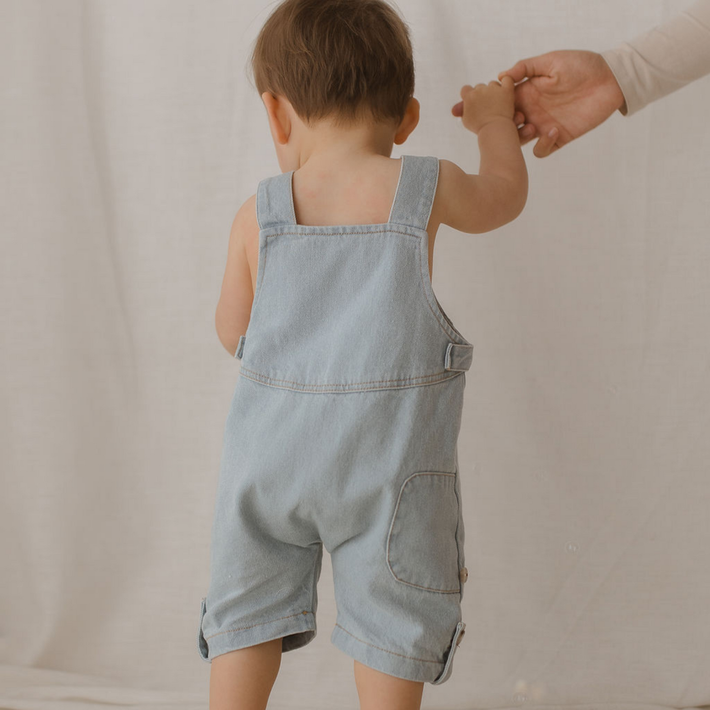 Baby Blue Denim Overall Shorts