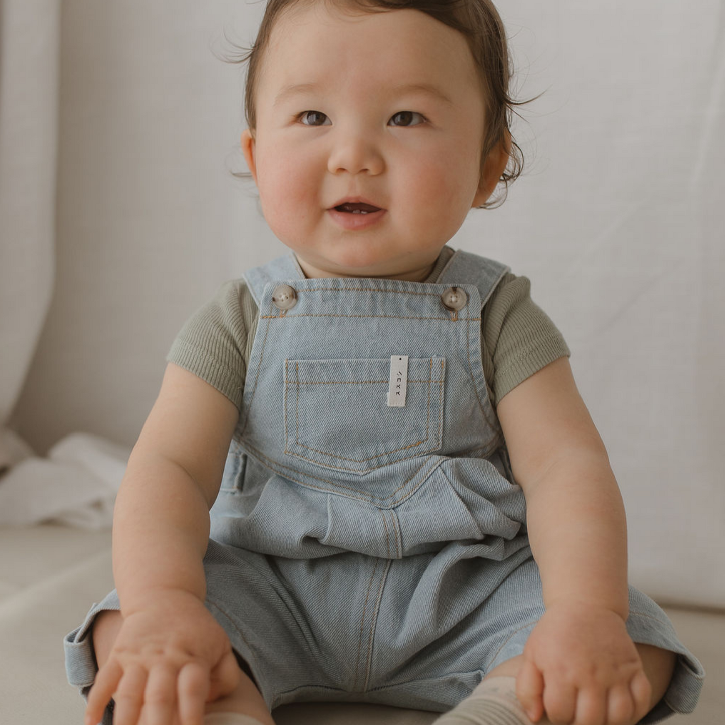 Baby Blue Denim Overall Shorts