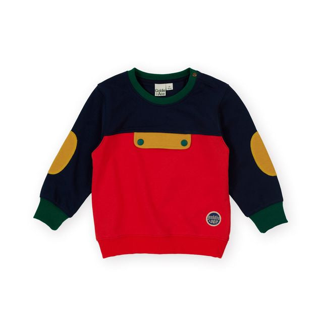 Colour Block Pocket Sweater